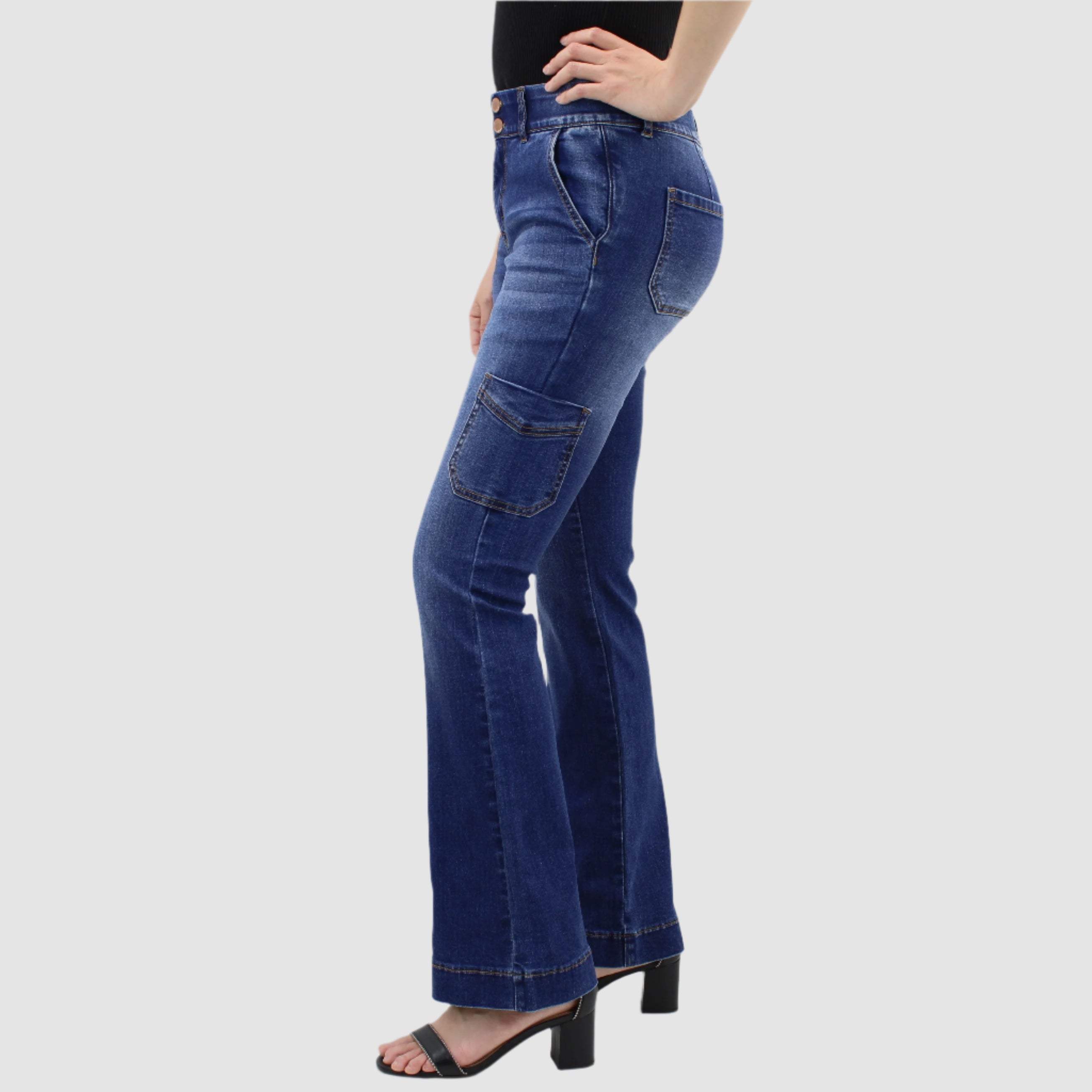 Indigo Poppy Tummy Control Bootcut with Classic Pockets and