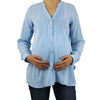 Pleated Roll Sleeve Maternity & Nursing Top