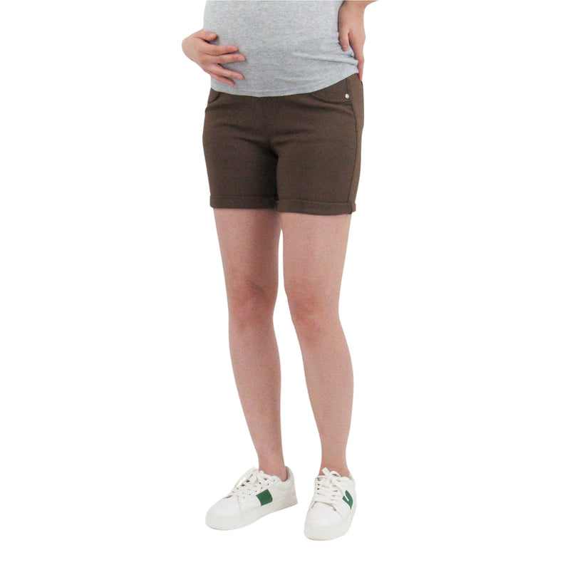 HyperTwill Maternity Shorts with Side Elastics