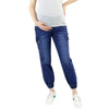 Denim Maternity Cargo Jeans with Side Pockets