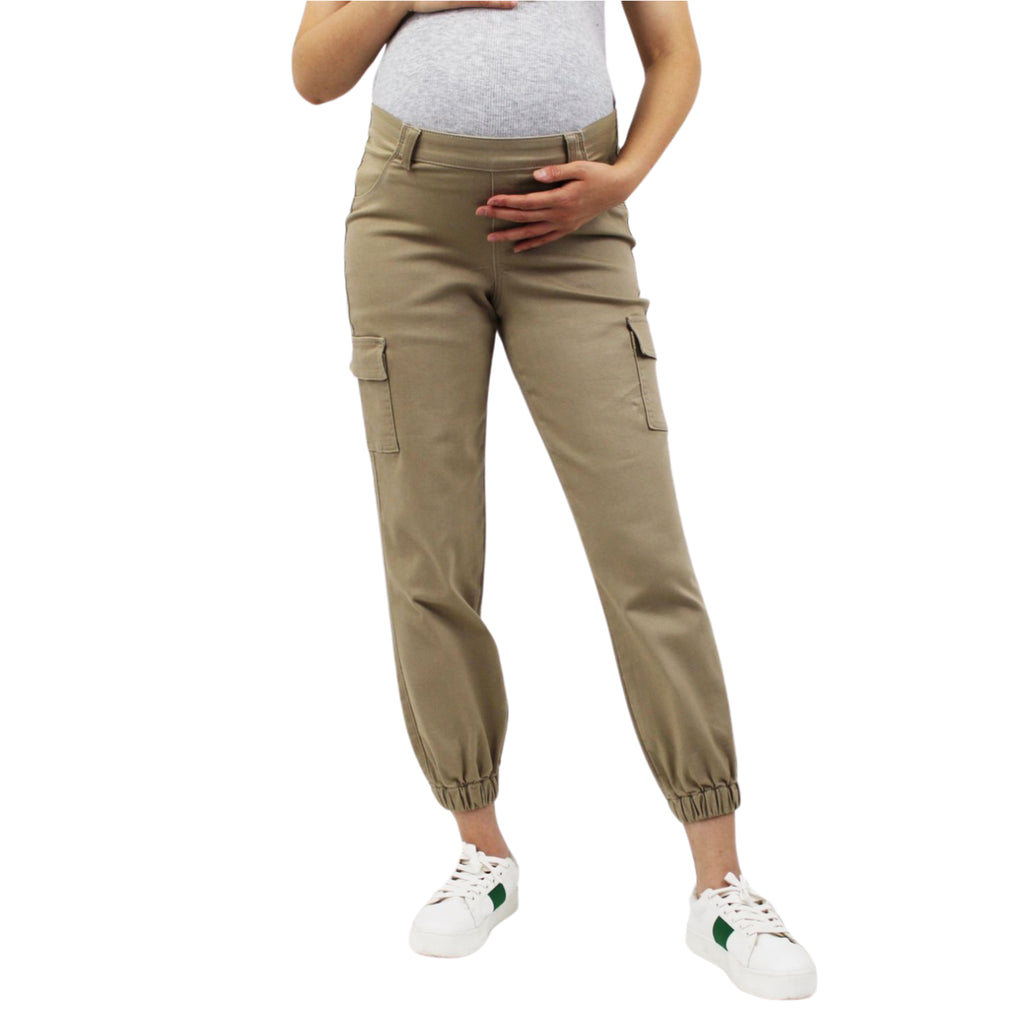 Classic Khaki Cargo Maternity Pants