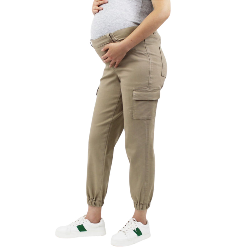 Classic Khaki Cargo Maternity Pants