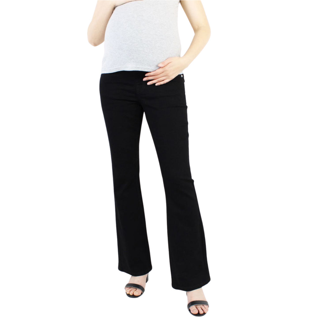 Black Maternity Jean with Flap Back Pockets and Over belly