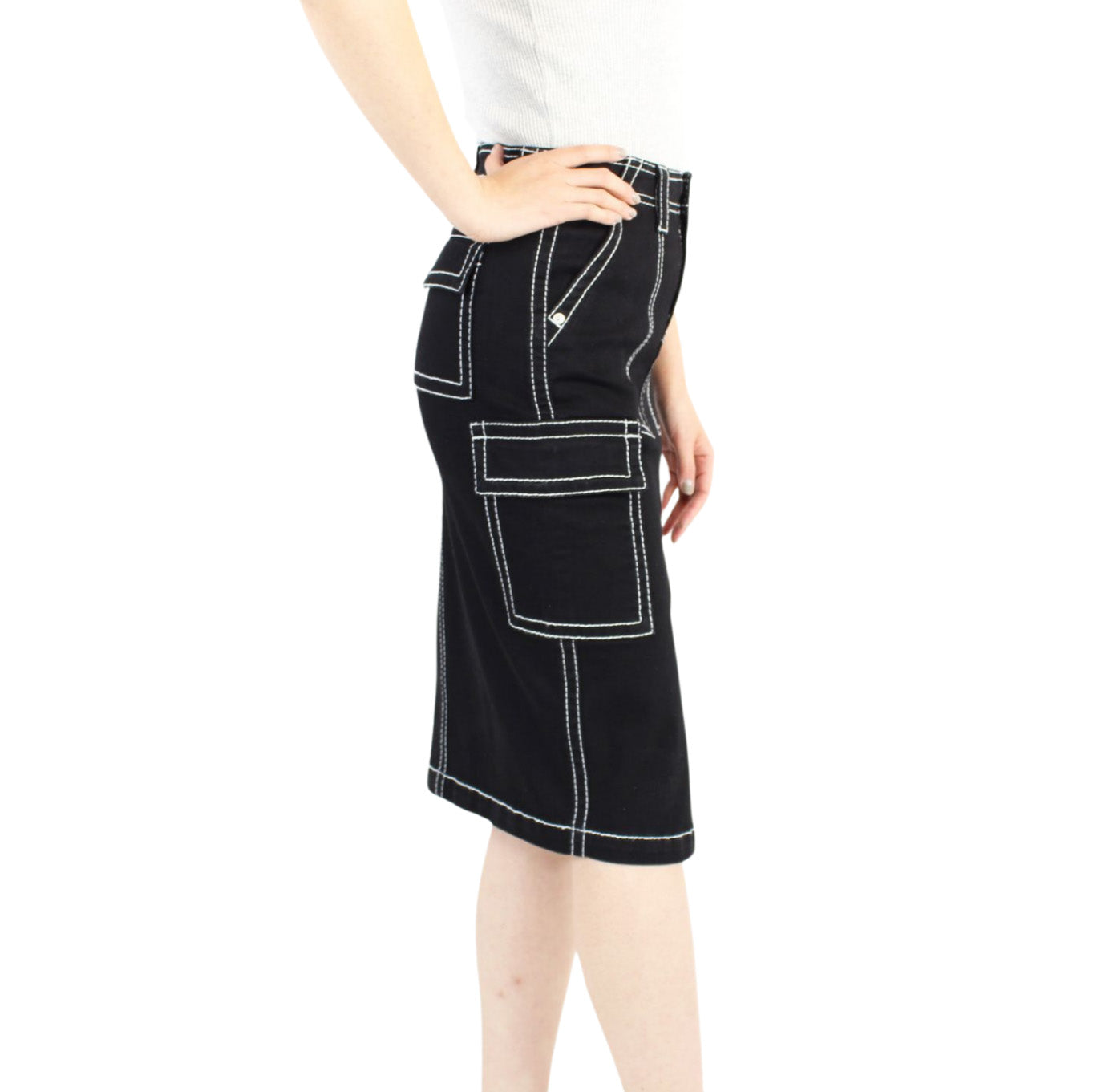 Thread Market Black Slate Cargo Skirt – Indigo Poppy