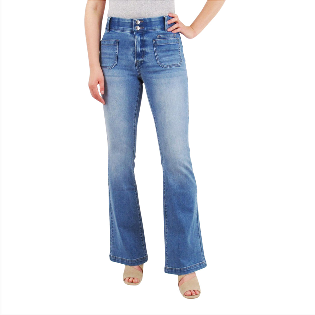 Light Wash Tummy Control Bootcut with Classic Pockets and back design