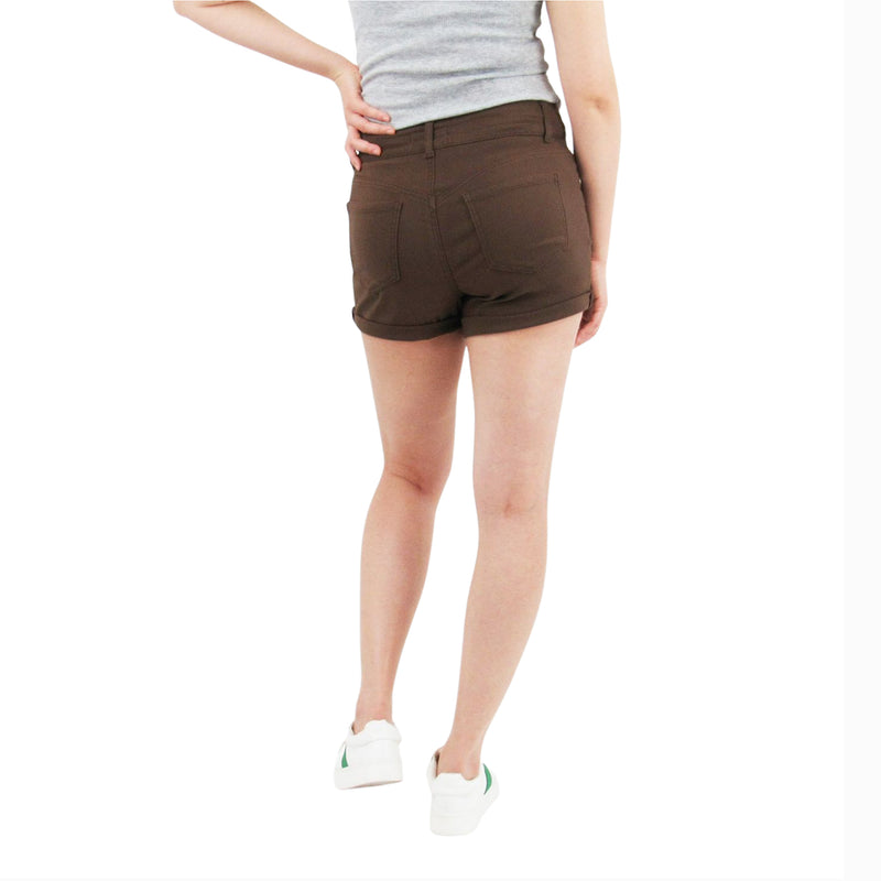 Mocha 2 Button Hyper Twill Shorts