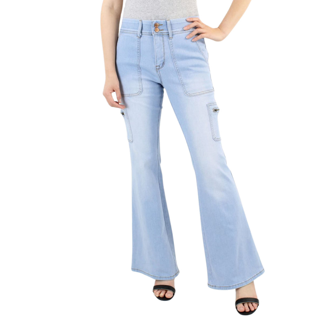 Light Wash Tummy Control Bootcut with Porkchop Pkt and Side Pocket Detail