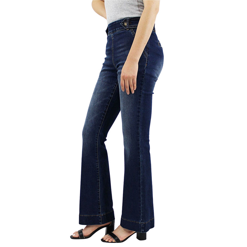 Indigo Poppy Ultra Compression Pull-on Tummy Control Bootcut with Top-stitched Jetted back pockets