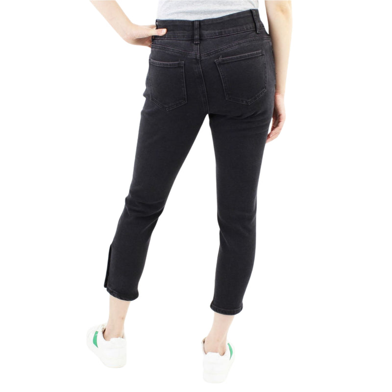 Two Tummy Control Black Jean with Ankle Buttons Design