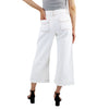 Cream Tummy Control Wide Leg Crop with Patch Pockets