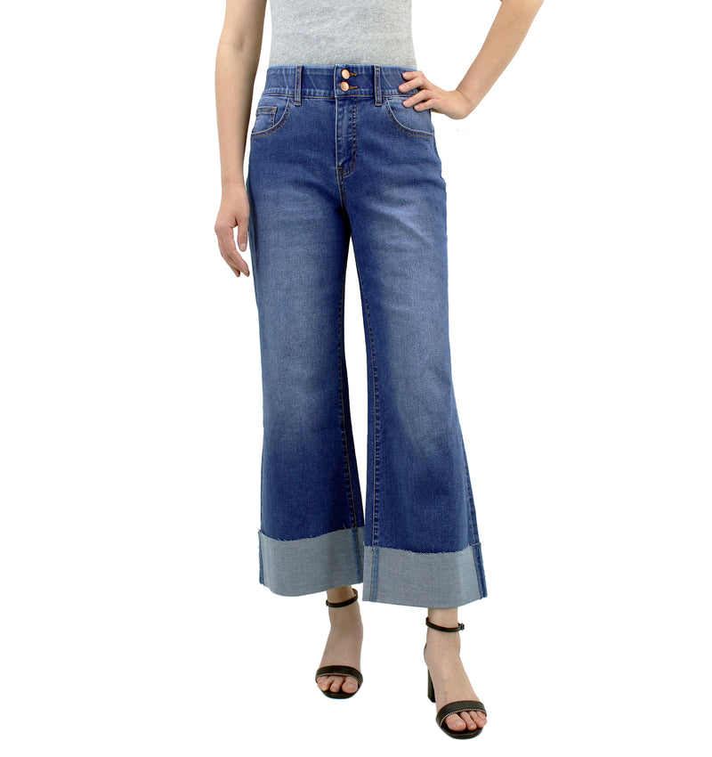 5 Pockets Wide Cuff Wide Leg Jean