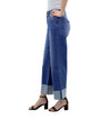 5 Pockets Wide Cuff Wide Leg Jean