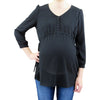 3/4 Sleeve Button Front Babydoll Maternity Top