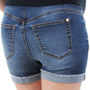 Rolled Fray Denim Maternity Short with Belly Band