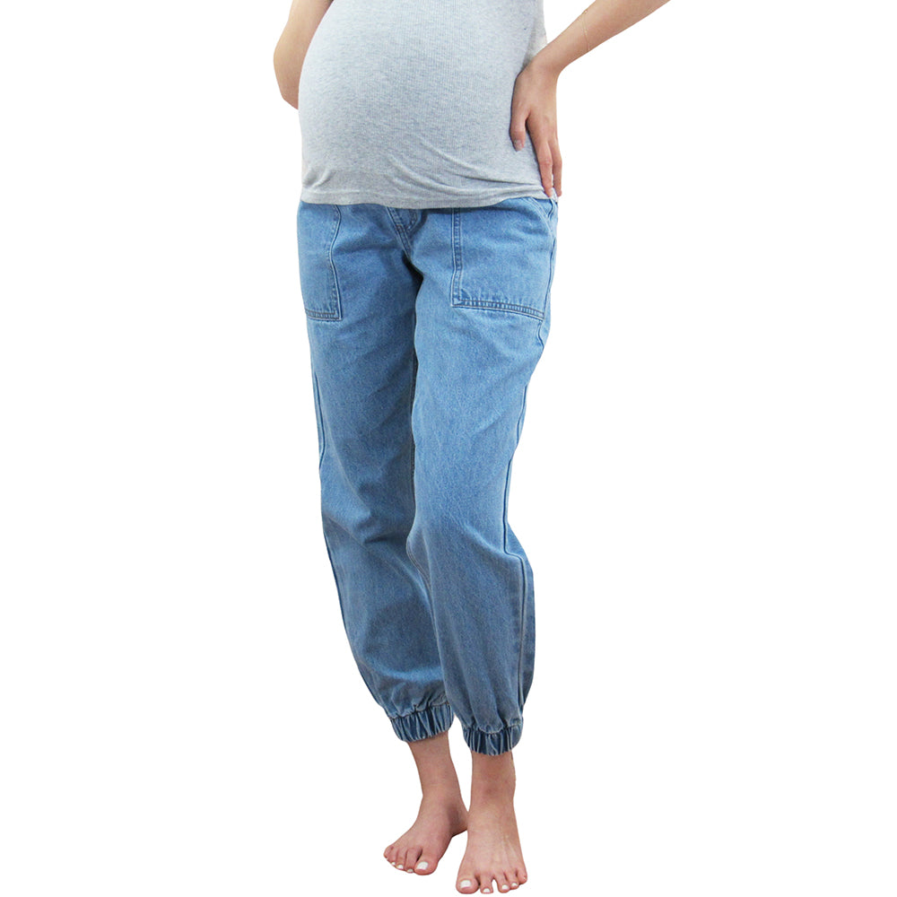 Gå op Medic Formuler Maternity Jogger Jeans with Belly Band – Indigo Poppy