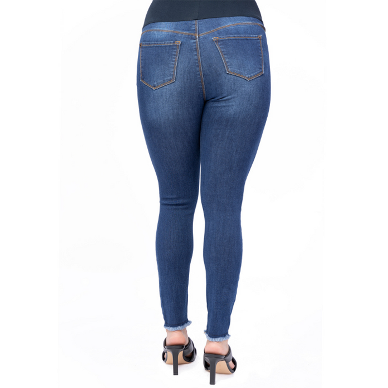 Distressed Skinny Jean with Belly Band