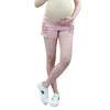 Destructed Pink Maternity Denim Short with Belly Band