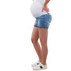 Maternity Denim Shorts with Fray Hem