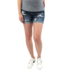 Destructed Cuffed Maternity Shorts with Under Belly