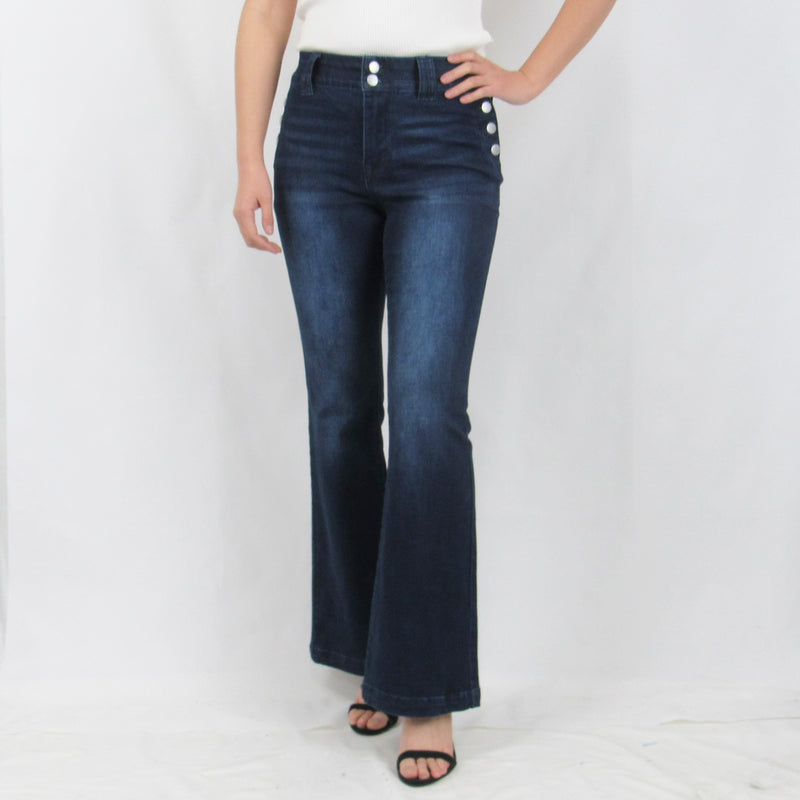 Tummy Control Bootcut with Sailor Buttons