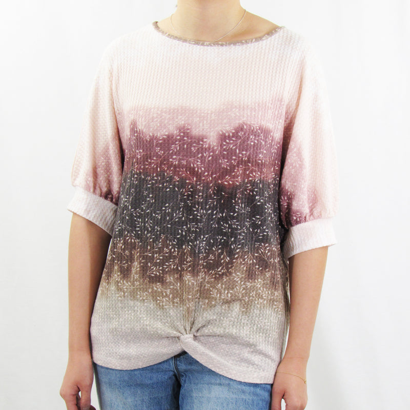 Twist Front Ombre Waffle Top