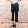 Flare Cropped Denim with Sailor Button Detail