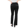 Tummy Control Black Bootcut with Flap Pockets and Side Slits