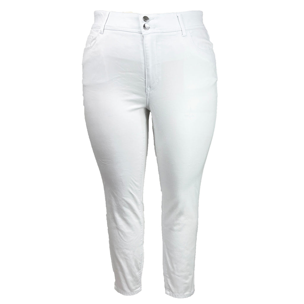 Tummy Control White Denim Jeans