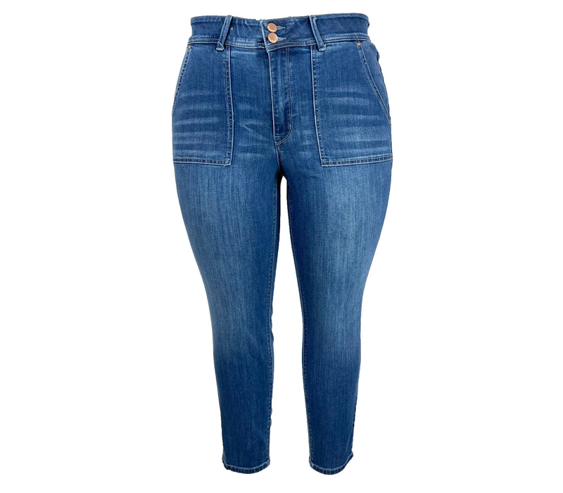 Tummy Control Skinny Jeans with Porkchop Pockets