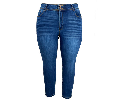 Tummy Control Skinny Jeans with Flap Pockets – Indigo Poppy