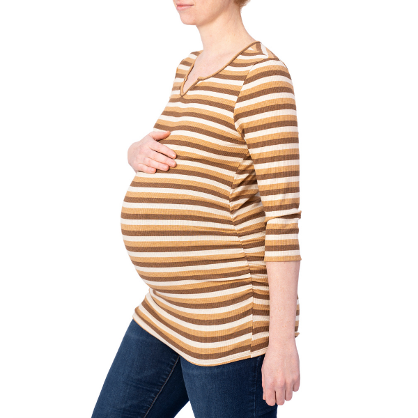 3/4 Sleeve Stripe Maternity Top